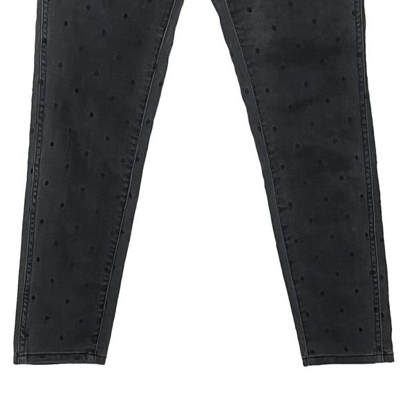 Ulla Johnson Prince Polka Dot Skinny Jeans Cropped Charcoal Gray Women’s Size 2 - Picture 4 of 13